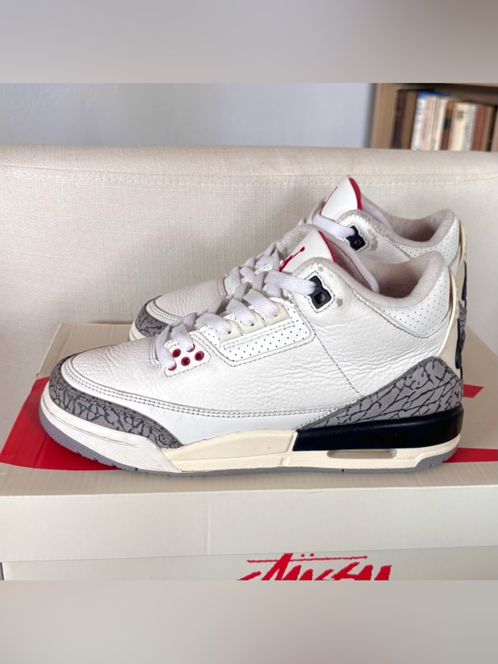 Air Jordan 3 Retro Reimagined 5Y Womens 6.5 White Cement 2022